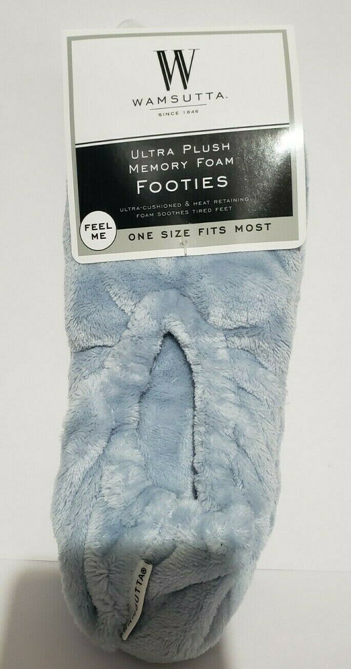 Wamsutta Ultra Plush Memory Foam Footies Slippers One Size Fits Most