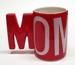 Coffee Cup MOM in Red and White Beverage Large Mug 20 oz Pen Pencil Holder - $13.07