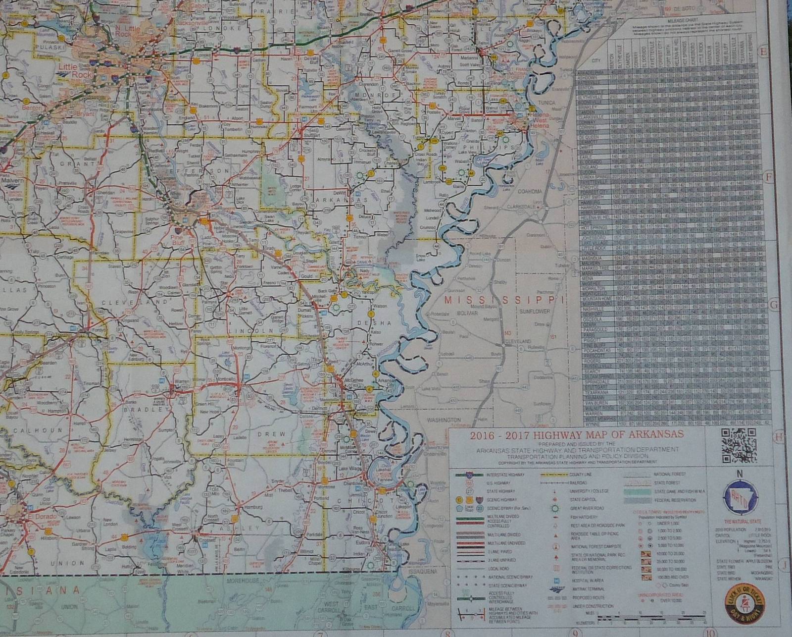 Brand New Huge 2016 17 Arkansas State Highway Map Excellent Reference