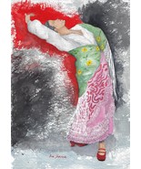 Original Watercolor painting, &quot;Fuego, Fuerza, Flamenco I&quot; by Ana Sharma - $360.00
