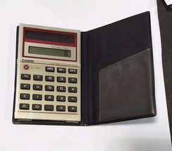 Vintage 1970s Casio SL-803 Solar Calculator Handheld Basic with Wallet - $4.95