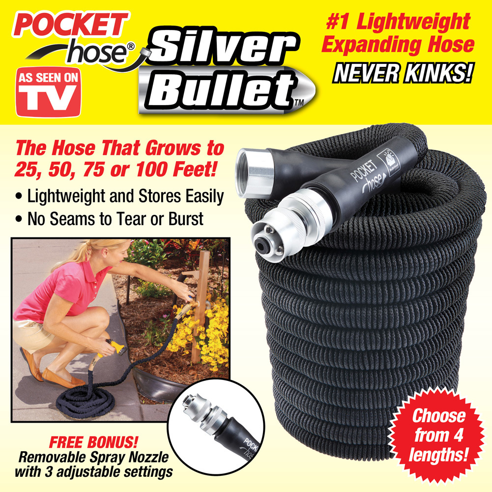 Pocket Hose Silver BulletThe Lightweight, LeadFree Expanding Hose