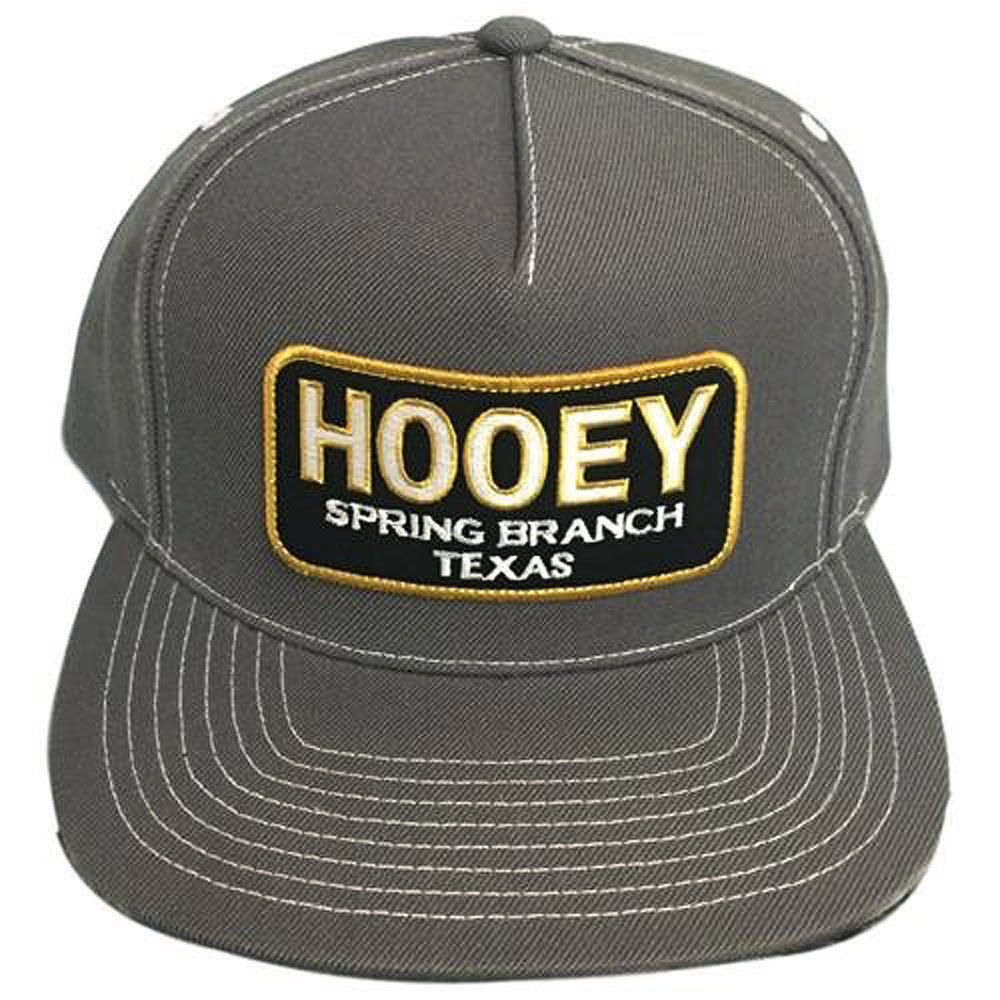 HOOEY LOGO HOMETOWN TRUCKER ADJUSTABLE SNAPBACK BASEBALL HAT CAP GREY