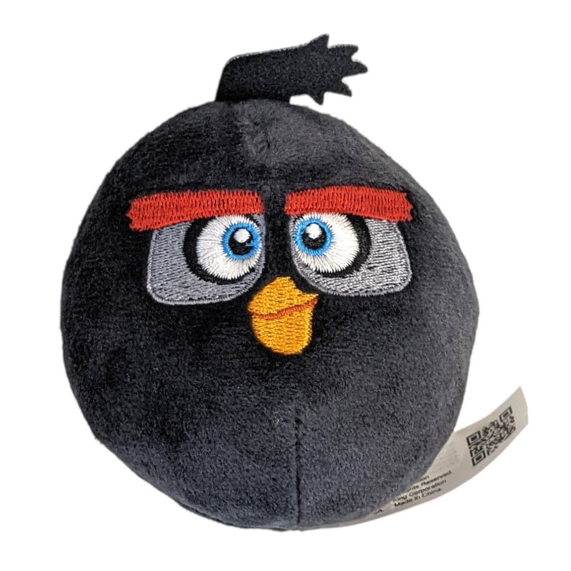 Angry Birds Plush: Black Bird Bomb, Burger King Toy - Fast Food