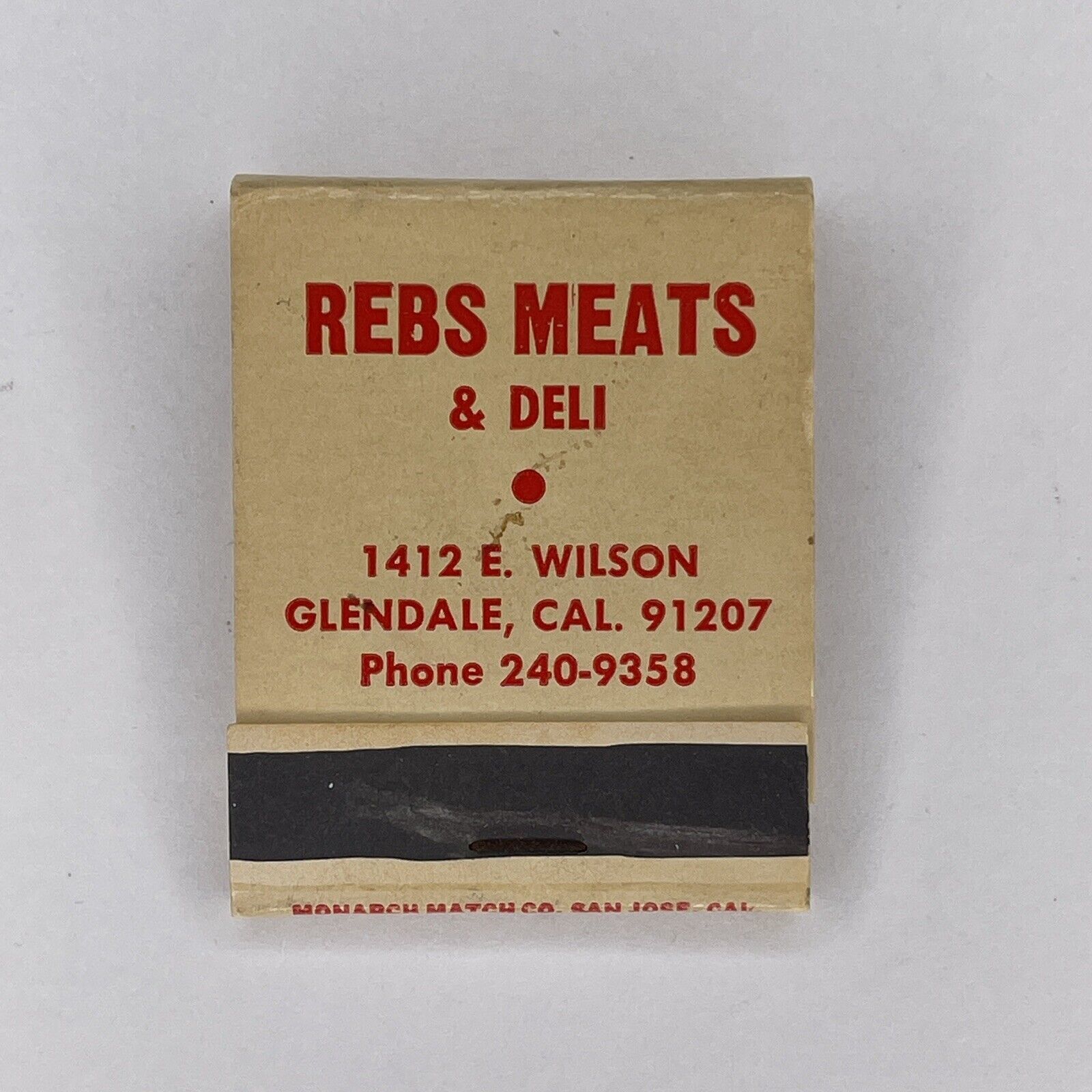 Reb’s Meats Matchbook Glendale CA Vintage 70s Matches Retro Deli ...