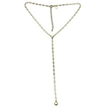 Chico&#39;s Swirl Station Gold Tone Y Pendant Necklace - $24.18