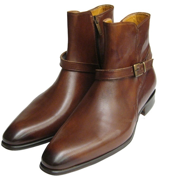 Handmade Men brown jodhpurs boots, Men ankle leather boots, Men zipper ...