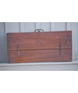 Primitive Carpenter&#39;s Wooden Tool Chest Box Caddy Tote Rustic Wood Vintage - $272.25