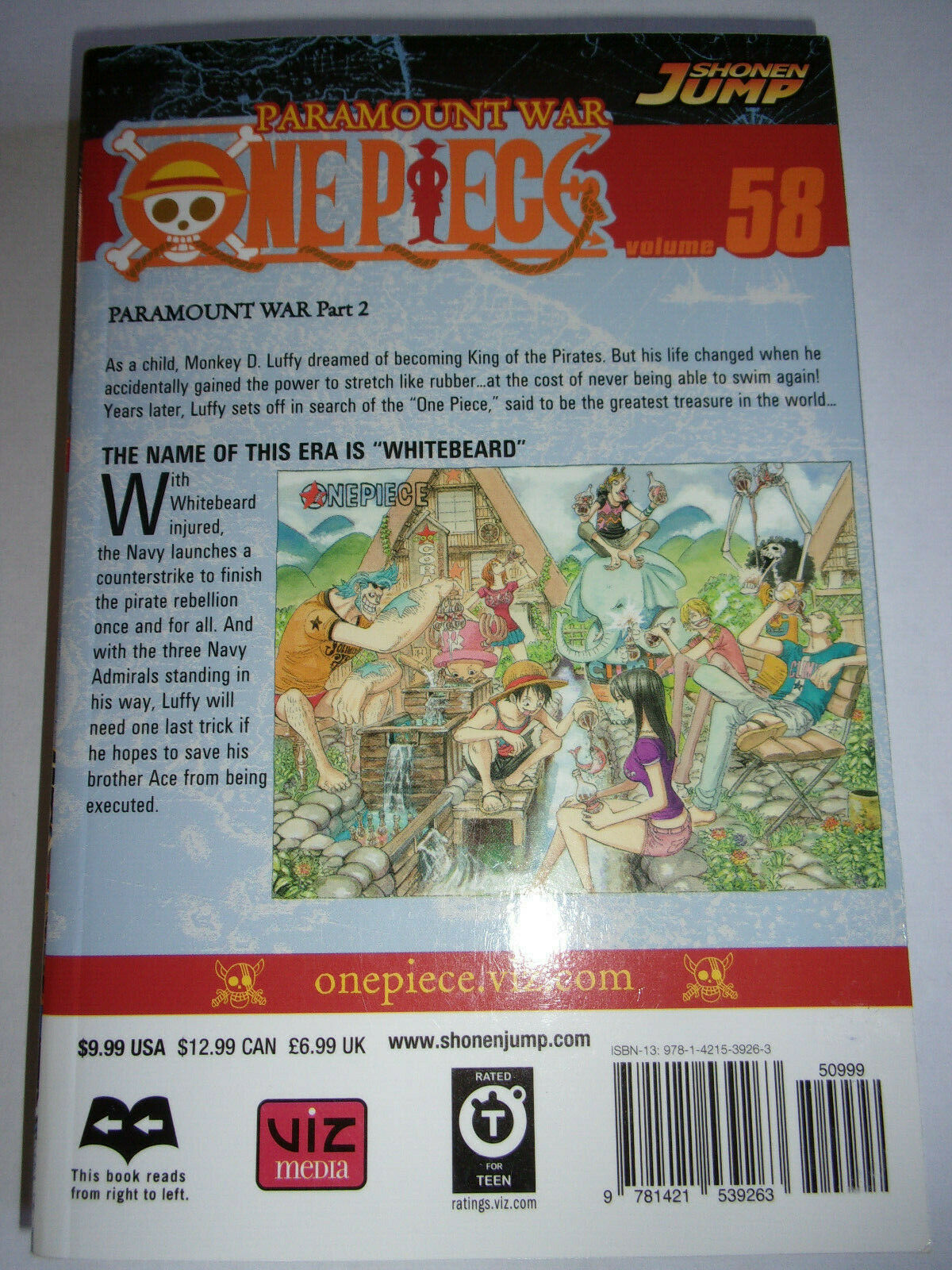 One Piece Paramount War Manga Volume 58 by Eiichiro Oda Everything Else