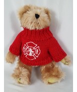 2001 Berkeley Designs Brown Teddy Bear Red Fire Fighter Crest Sweater Pl... - $9.99