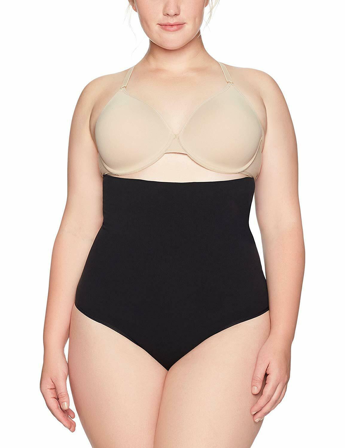 Yummie BLACK Danielle Seamless HighWaist Shapewear Thong, US Medium