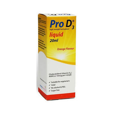 Pro D3 100IU Vitamin D3 Liquid Drops 20ml Colecalciferol Supplement