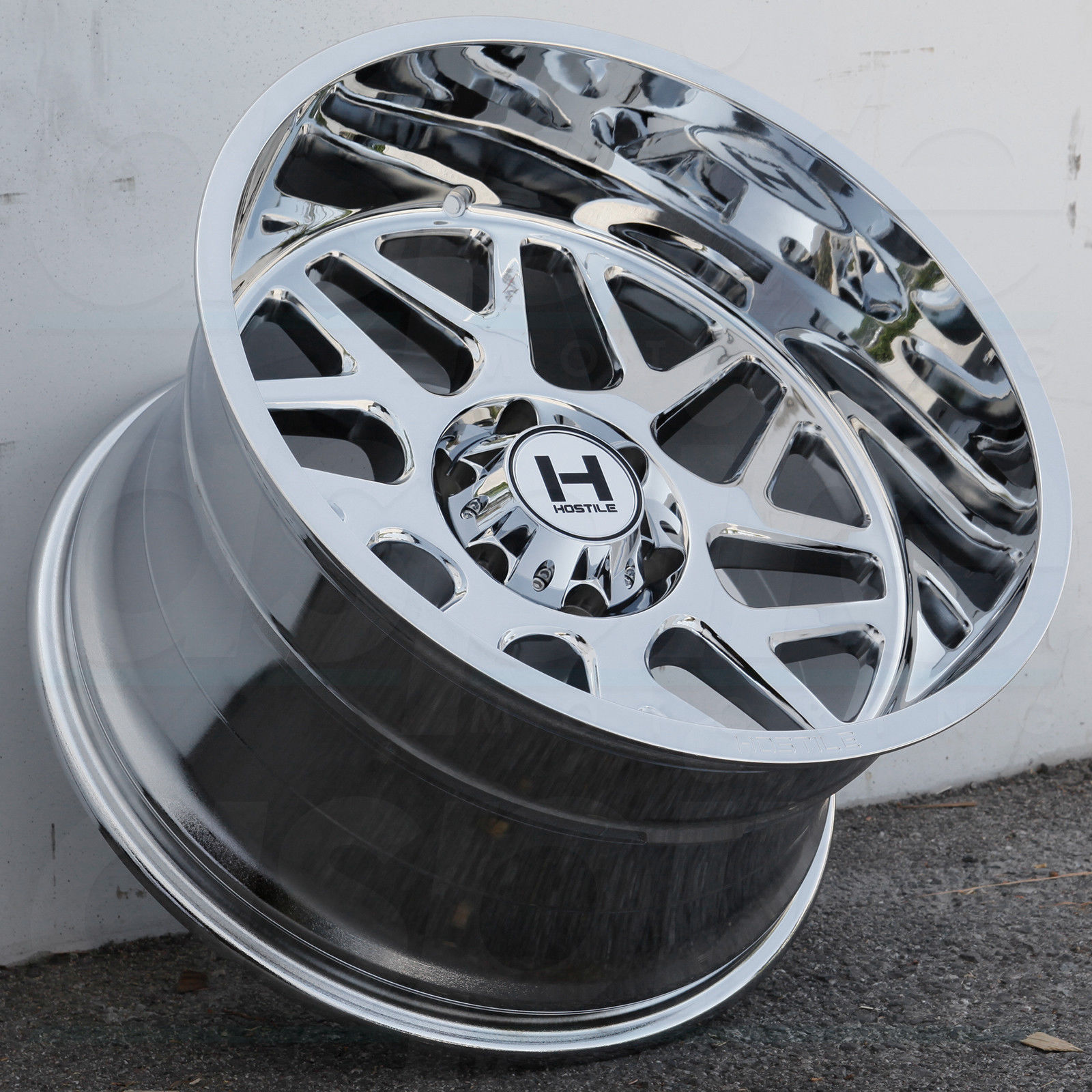 One 22x12 Hostile H108 Sprocket 6x135 44 Chrome Wheels Rims Wheels