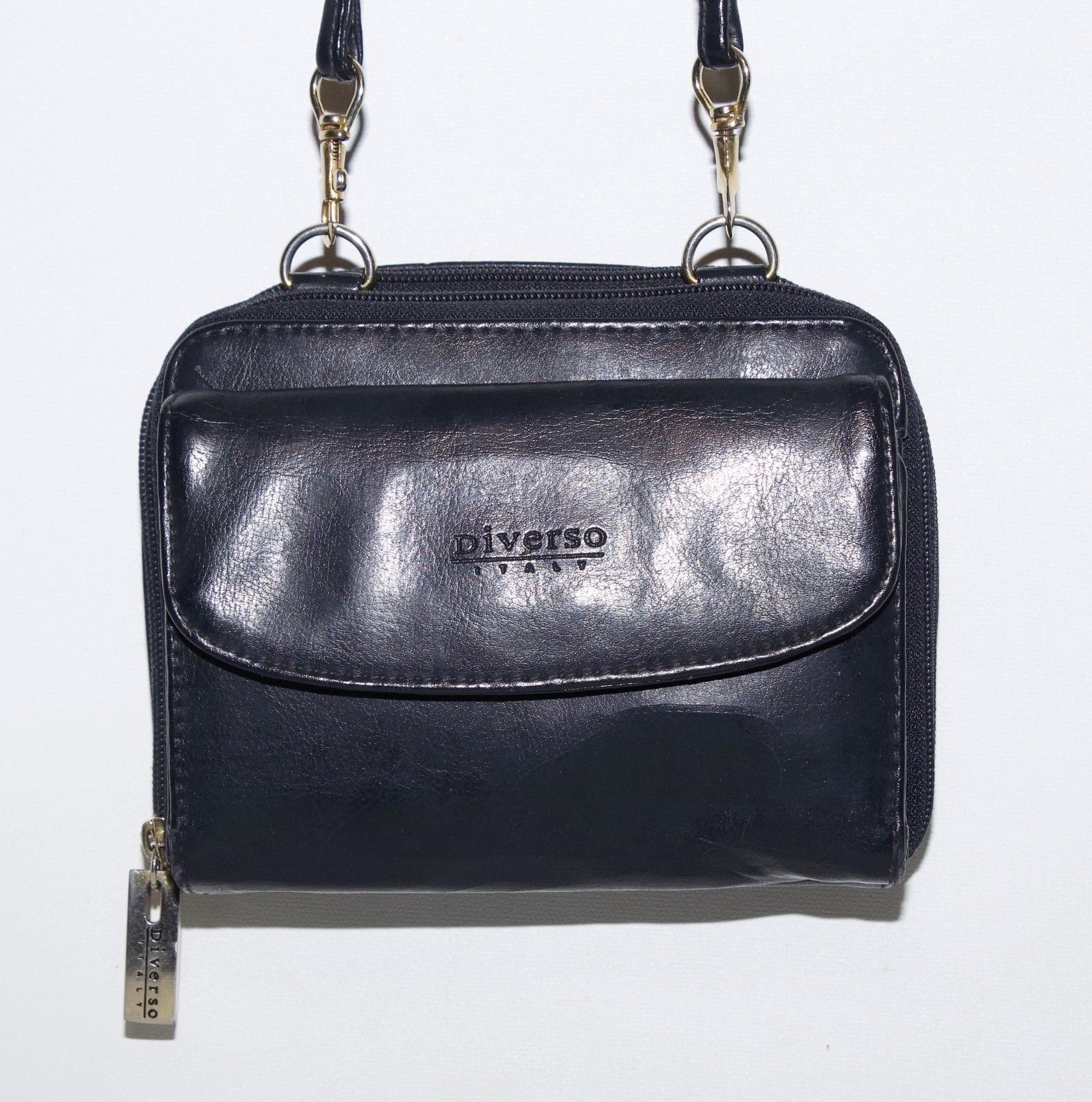 Vintage Diverso Italy Leather Handbag And Similar Items Vintage Diverso Italy Leather Handbag Crossbody Shoulder Purse Wallet Black