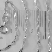 18K WHITE GOLD MINI SINGAPORE BRAID ROPE CHAIN 20 INCHES 1.2 MM MADE IN ITALY image 2