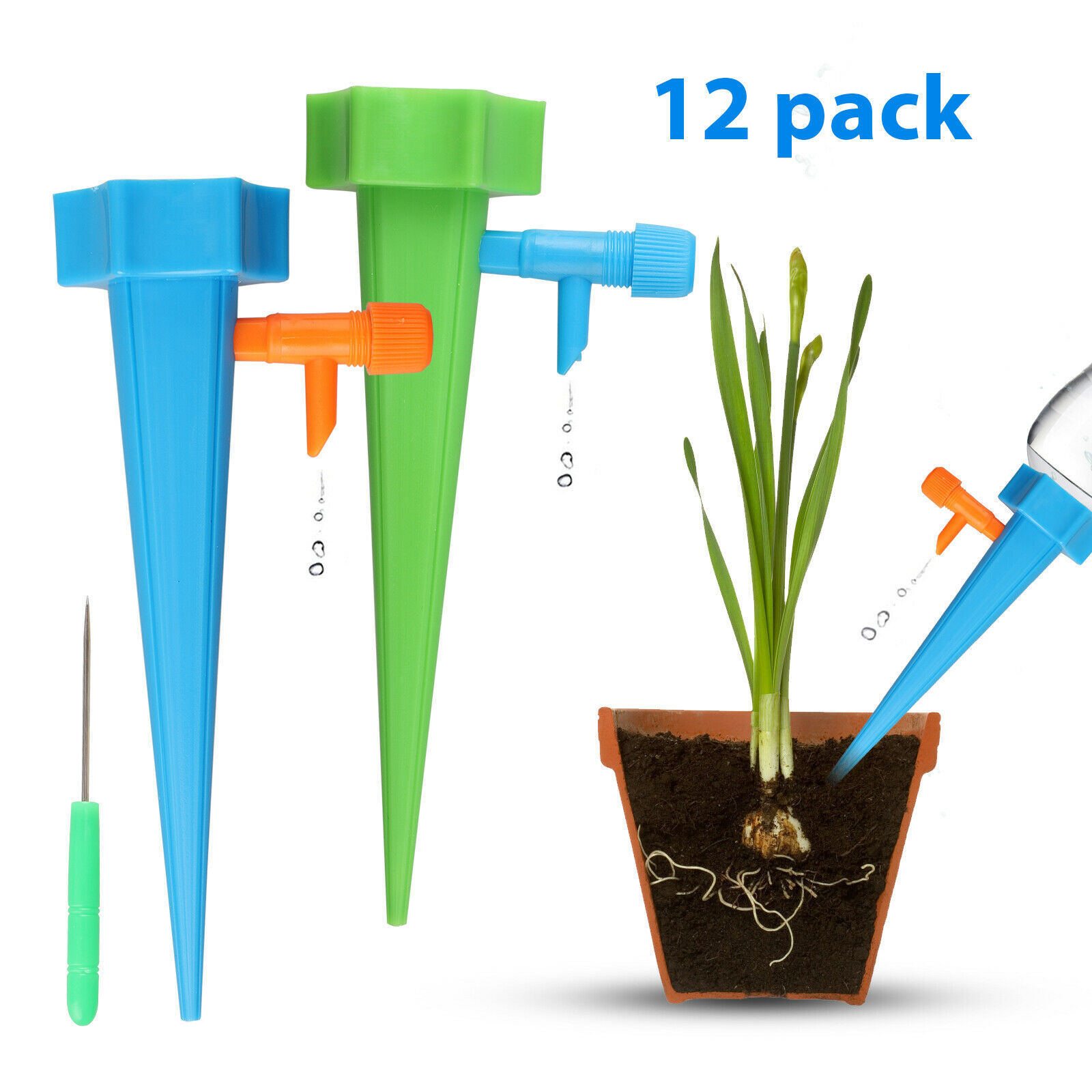 Garden Plant Self Watering SpikesStakes Water Drop Device with Control