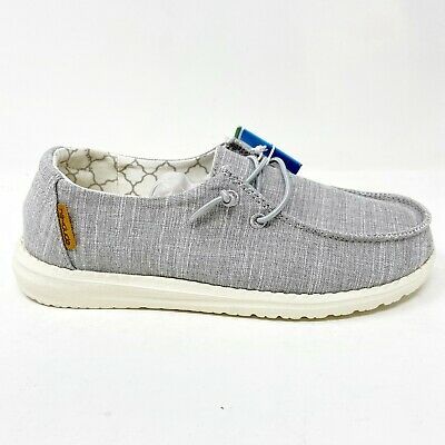 Hey Dude Wendy Linen Grey Youth Slip On Shoes