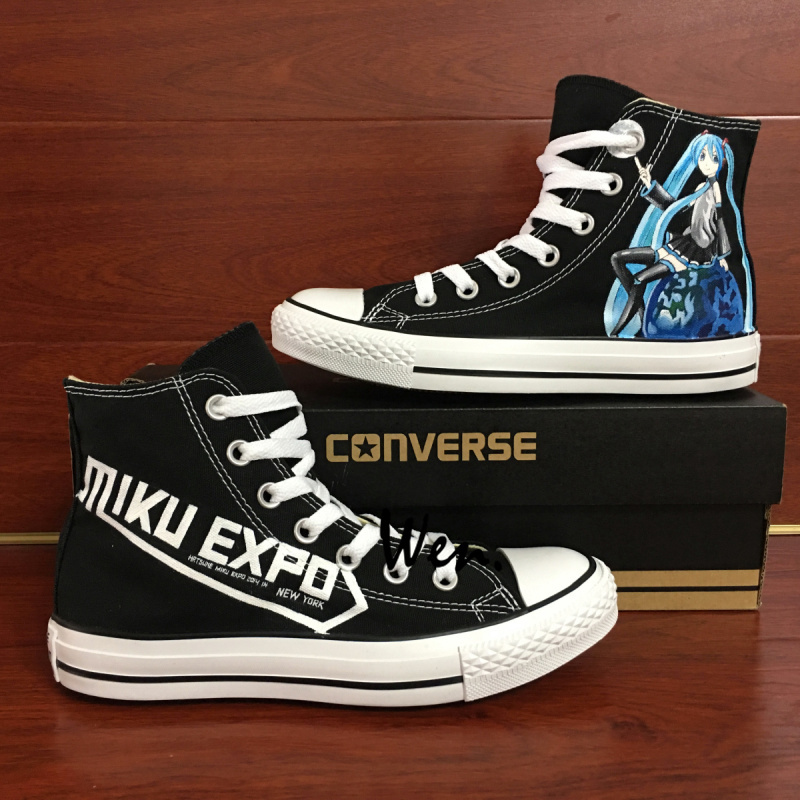 Unisex Converse All Star Sneakers Hand Painted Shoes VOCALOID Hatsune MIKU EXPO