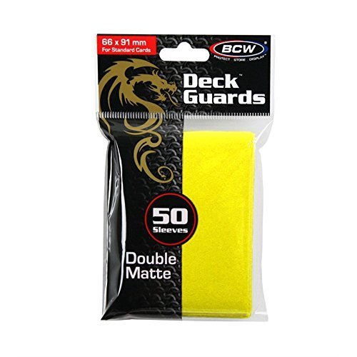 Yellow Double Matte Deck Guards Holder with 50 Sleeves