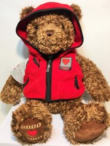 Gund Wish Bear Plush Brown X-LARGE 2000 Stuffed Animal Toy Red Hoodie 27" - $59.99