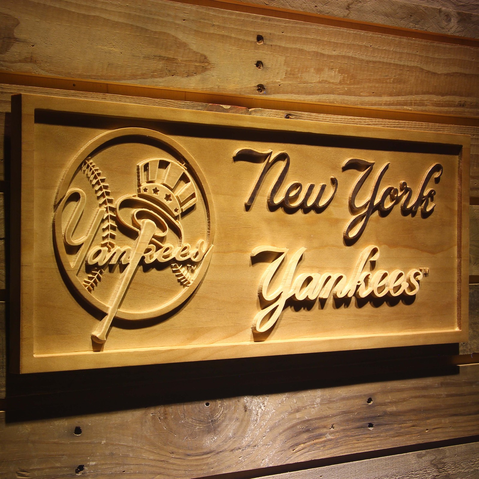 New York Yankees MLB Baseball Team Wooden Sign Wall Art Home Decor