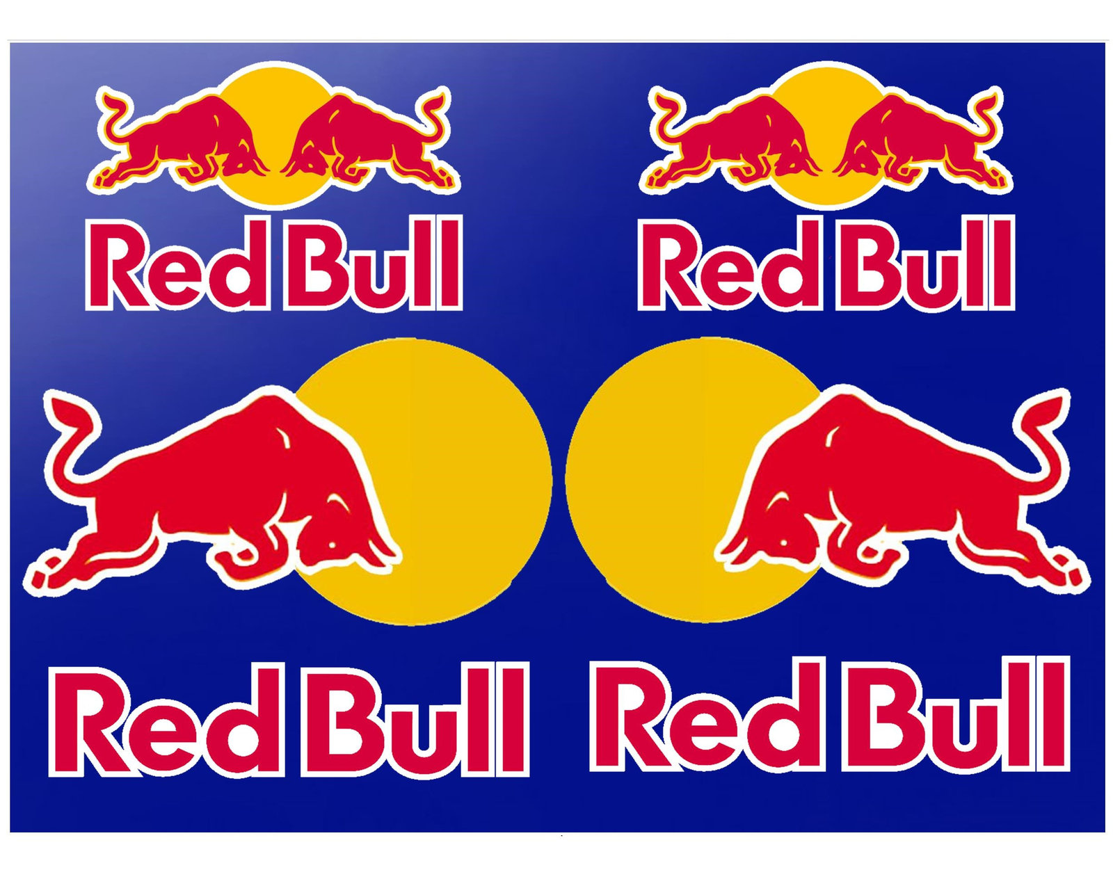 Red Bull (Large 15cm Set) Stickers x6 With No Background design, Motor ...