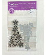 NEW Crafter&#39;s Companion Holly Flower Tree Clear Stamp &amp;  Die Set - Chris... - $7.91