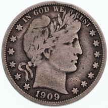 1909 50C Barber Half Dollar in Fine Condition All Natural Color Complete LIBERTY - $62.35