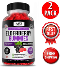 (2 Pack) Elderberry Immune Support Gummies, Zinc, Vitamin C, Great Flavor - $26.80