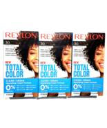3 Revlon Permanent Total Color 30 Darkest Brown Gray Coverage Vegan - $31.99