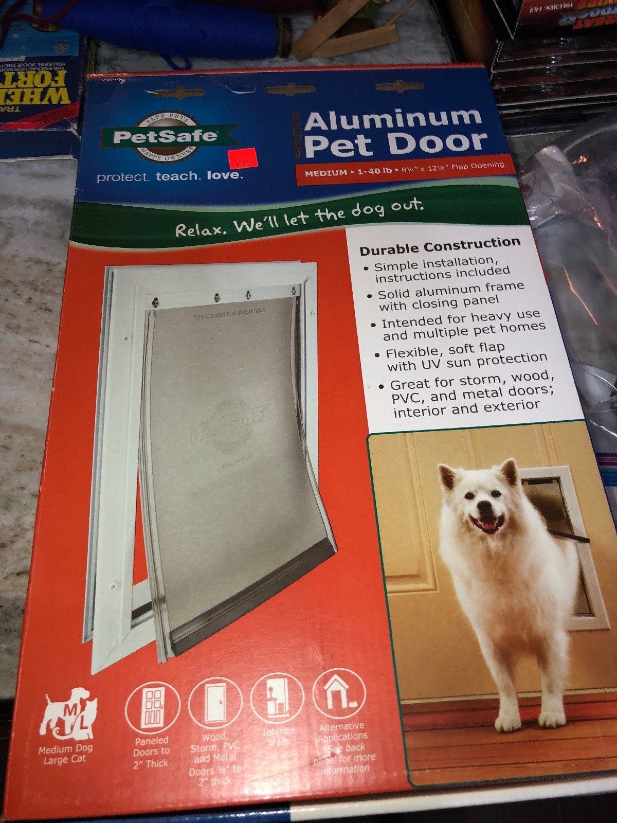 Petsafe Freedom Aluminum Pet Dog Doors Medium 1-40lb 8 1/4