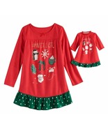 Girl and Doll Matching Christmas Nightgown Clothes fit American Girl Dol... - $16.99
