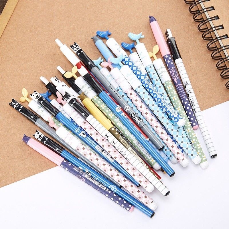 30 pcs gel pen value pack Cute designs Blue Black color 0.35 0.5mm ...