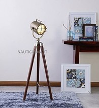 Beautiful Floor Standing SHEESHAM Wood and Brown Finish Tripod Floor LAMP