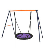 40 Inch Kids Combo Web Tree Saucer Swing Set And All-Steel All Weather S... - $133.99