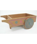 Vintage Hand Crafted Painted Wooden Wheel Barrow Doll Country Decor Farm... - $23.50