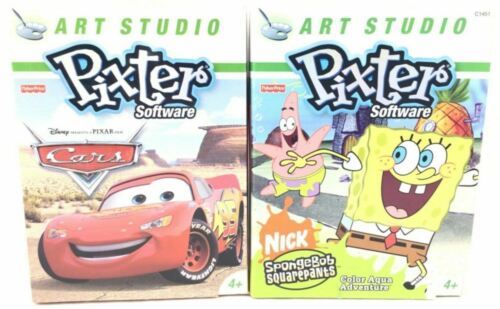 Lot of 2 Fisher Price Pixter Software CARS & Spongebob Squarepants Age 4+ New - $13.85