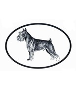 Dog Breed Oval Vinyl Car Decal Black &amp; White Sticker - Schnauzer - $4.00