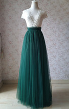 DARK GREEN Bridesmaid Full Tulle Skirt High Waist Plus Size Tulle Maxi Skirt image 2