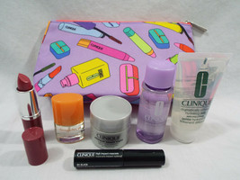Clinique 7 Piece Set Mascara Remover Happy Love Pop Lip Smart Night Bag ... - $22.02