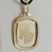 SOLID 18K YELLOW GOLD ZODIAC SIGN MEDAL PENDANT, ZODIACAL, ARIES, MADE IN ITALY image 1