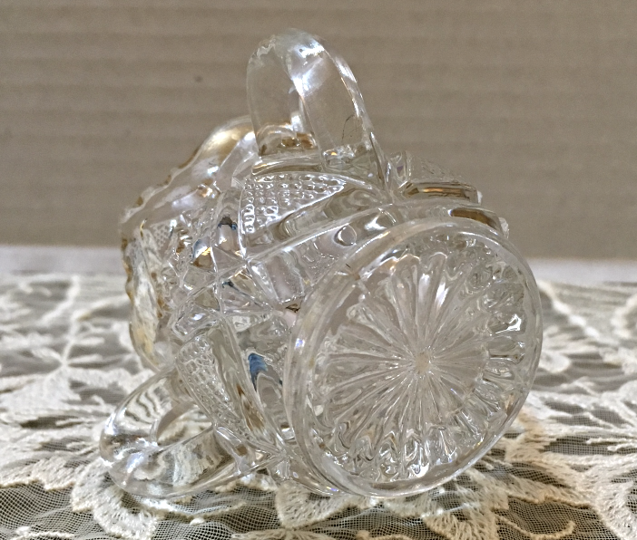 Vintage US GLASS CO. EAPG Three Handled Toothpick Holder // Minnesota