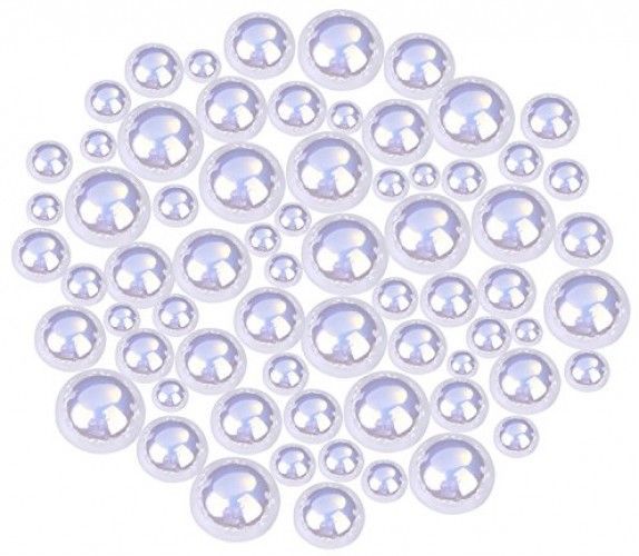 Shappy 550 Pieces AB White Flatback Imitation Pearls Resin Pearl Beads Half For