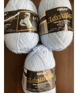 Lot of 3 Skeins Natura Advantage 100% Deluxe Acrylic 3 Ply Sport Baby Blue - $7.85