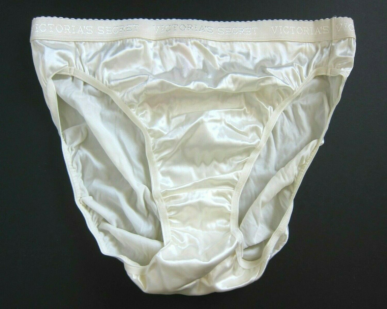 NWT Victoria's Secret VINTAGE Satin CREAM Signature Brief Panties XL X