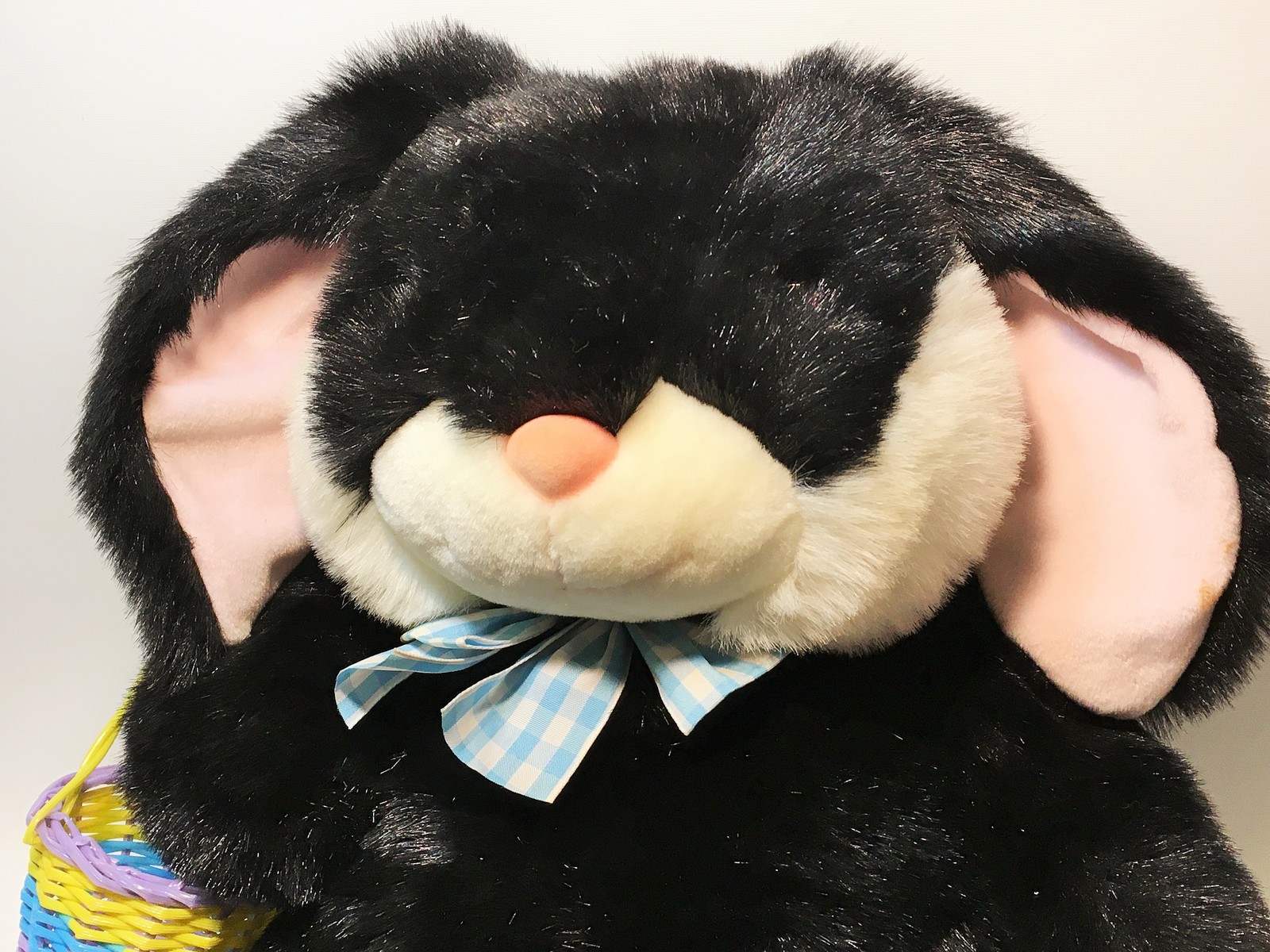 black and white stuffed rabbit