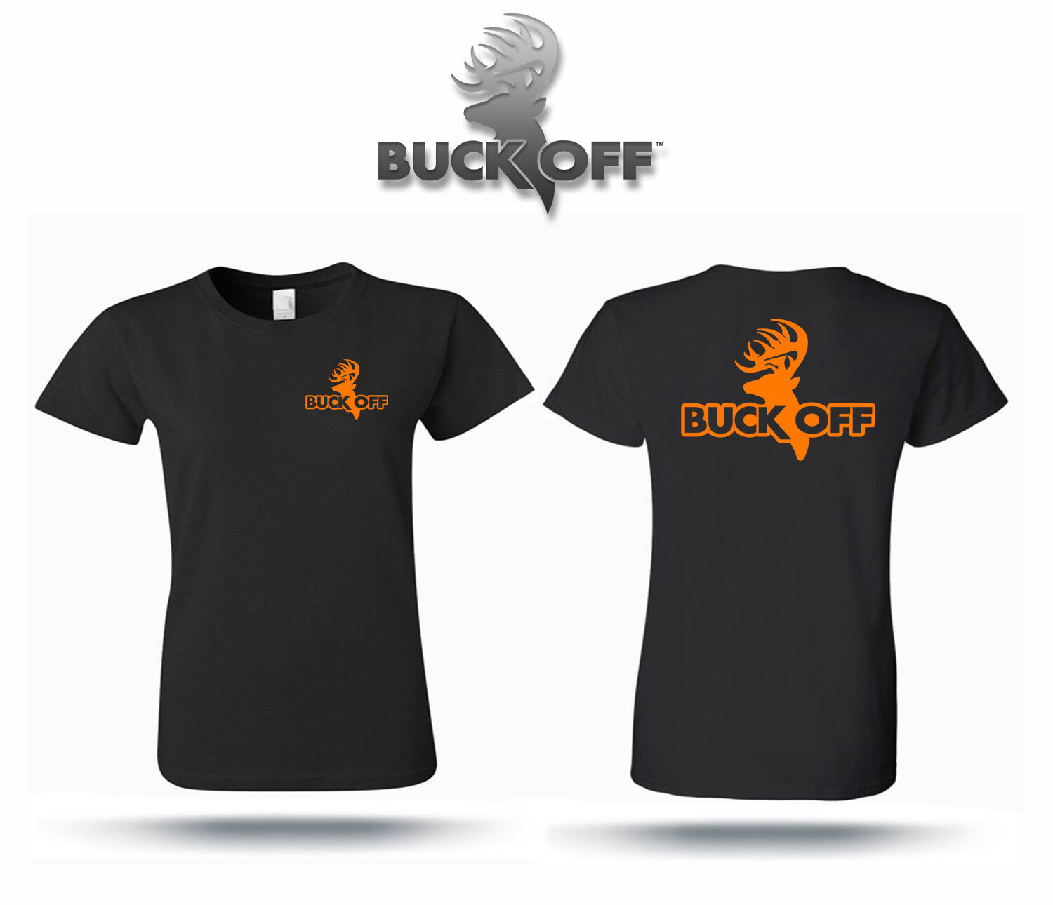 Buck Off women's short sleeve logo t shirt hunting antlers archery compound bow