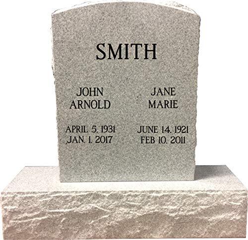 Gray Granite Upright Monument Gravemarker Headstone Gravestone Includes ...