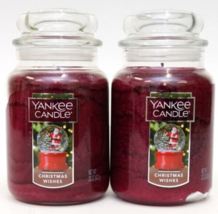 Yankee Candle Christmas Wishes Large Jar Candle 22oz LOT OF 2! - $50.00