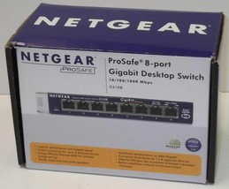 GS108 NetGear - ProSafe 8 Ports External Ethernet fast ethernet switch modem hub - $41.55
